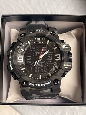 Activa Vulkor X Invicta Analog Digital Men's Watch - 53mm. Camouflage Grey Black